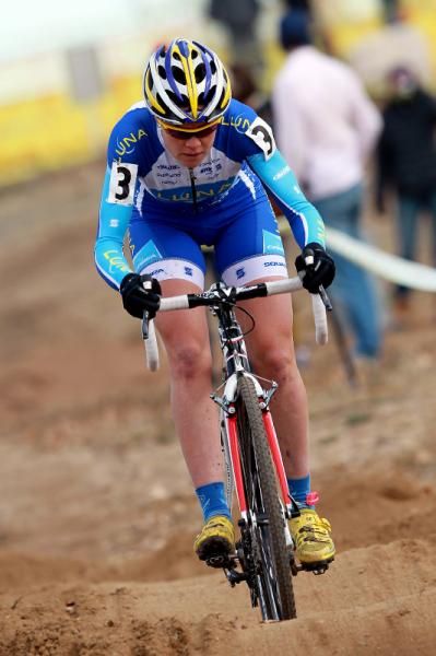 Georgia Gould (Luna) goes solo on the first lap.