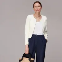 Collarless Jersey Jacket in Ivory, £95 ($189) | Whistles