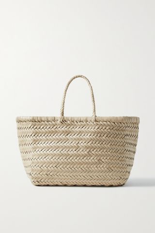 Bamboo Triple Jump Small Woven Leather Tote