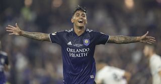 Arsenal target Facundo Torres #17 of the Orlando City SC celebrates after scoring a goal by penalty during a game between Sacramento Republic FC and Orlando City SC at Exploria Stadium on September 7, 2022 in Orlando, Florida.