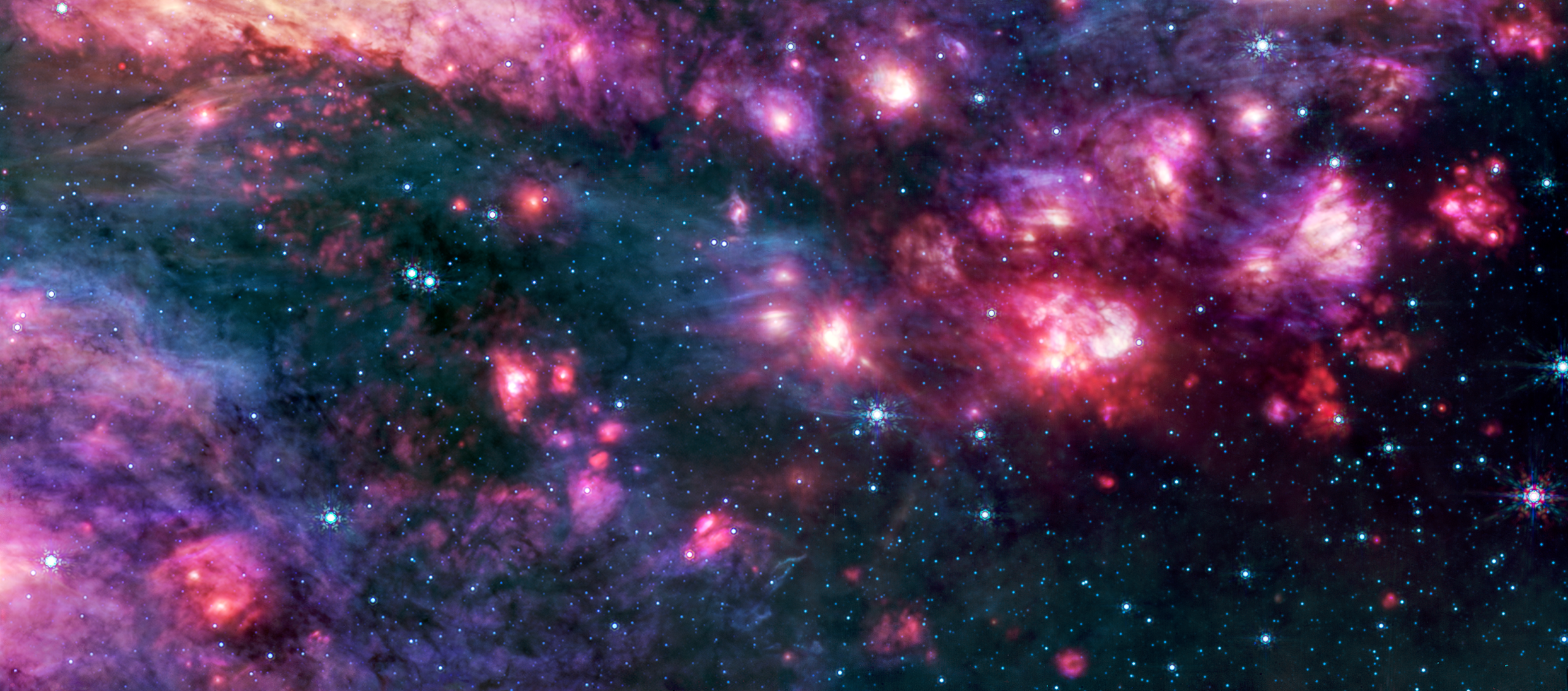 Webb&amp;rsquo;s MIRI (Mid-Infrared Instrument) shows the Sagittarius B2 (Sgr B2) region in mid-infrared light, with warm dust glowing brightly. To the right is one clump of clouds that captured astronomers&amp;rsquo; attention.