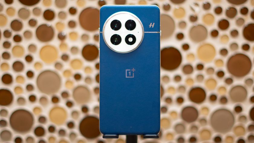 OnePlus 13 from back in blue showing cameras and H Hasselblad logo