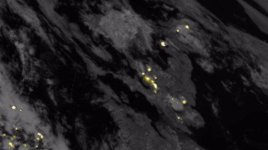 Lightning crackles in the sky above the U.K. in first images from Europe's new weather satellite.