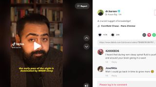 A snippet of a TikTok video from Dr Raj
