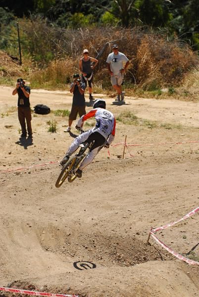 Josh Button does it up on his new ride in the final stages of the track.