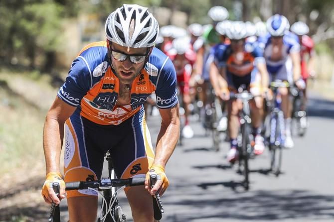 Nathan Earle gets things moving up the climb.