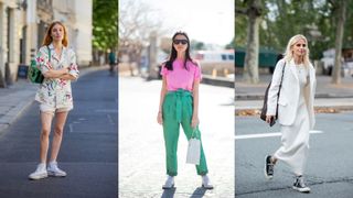 a composite of street style influencers showing how to wear converse in the summer