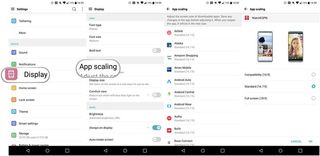 How to adjust LG G6 app scaling settings