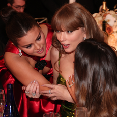 Selena Gomez and Taylor Swift at the Golden Globes 2024