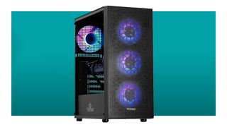 An image of a Yeiyan Yumi gaming PC against a teal background