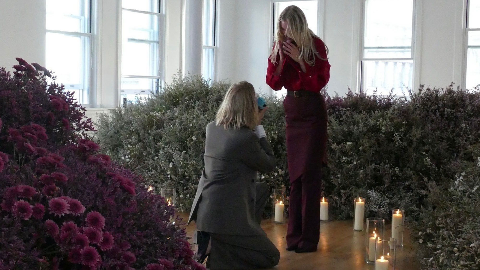 Elsa Hosk being proposed to.
