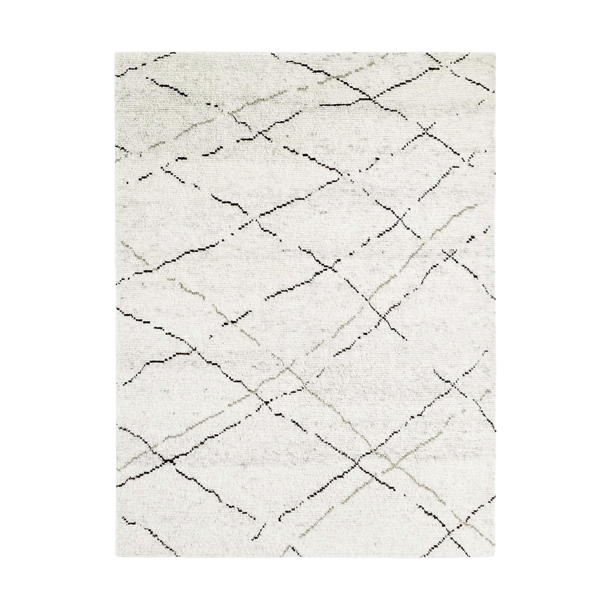 Crate &amp;amp; Barrel, Larache Wool Hand-Knotted Moroccan Ivory Area Rug 6'x9'