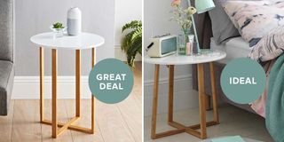 bjorn round side table and table lamp