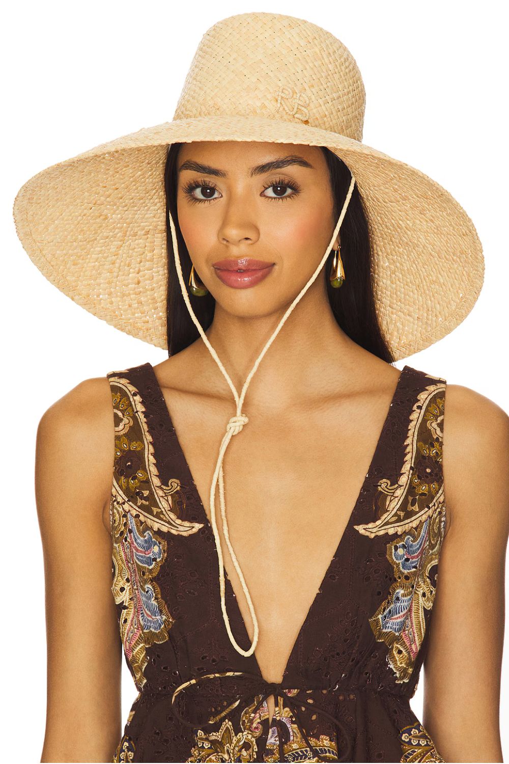 Ruslan Baginskiy Monogram-Embellished Wide Brim Hat