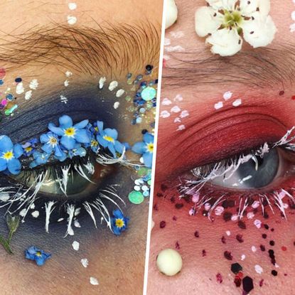 Eye, Eyelash, Organ, Iris, Flower, Plant, Photography, Wildflower, Eyelash extensions, Fashion accessory, 