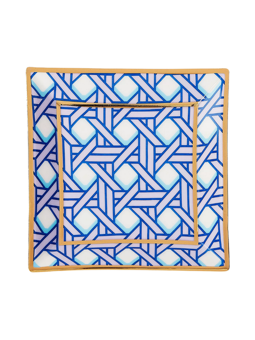 Jonathan Adler Basketweave Pattern Square Tray