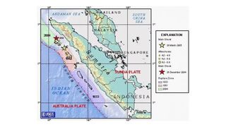 Location of earthquake in Northern Sumatra, Indonesia (2005). The Sunda Trench unleased a massive quake near Indonesia.