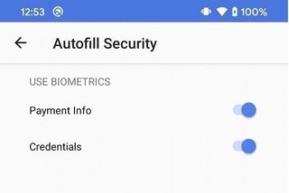 Biometric authentication for Google Autofill