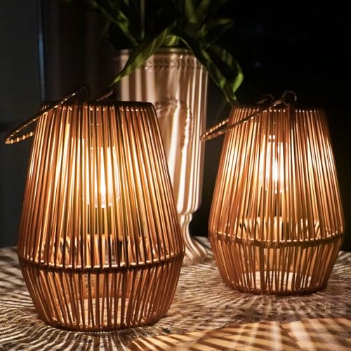 Solar Lanterns, Kagoling Solar Lanterns Outdoor Waterproof Gifts for Women Hanging Lights Outdoor Christmas Lamp Lights Decoration for Outside Garden,yard,patio,porch,trees,lawn,pathway Decor, 2 Pack