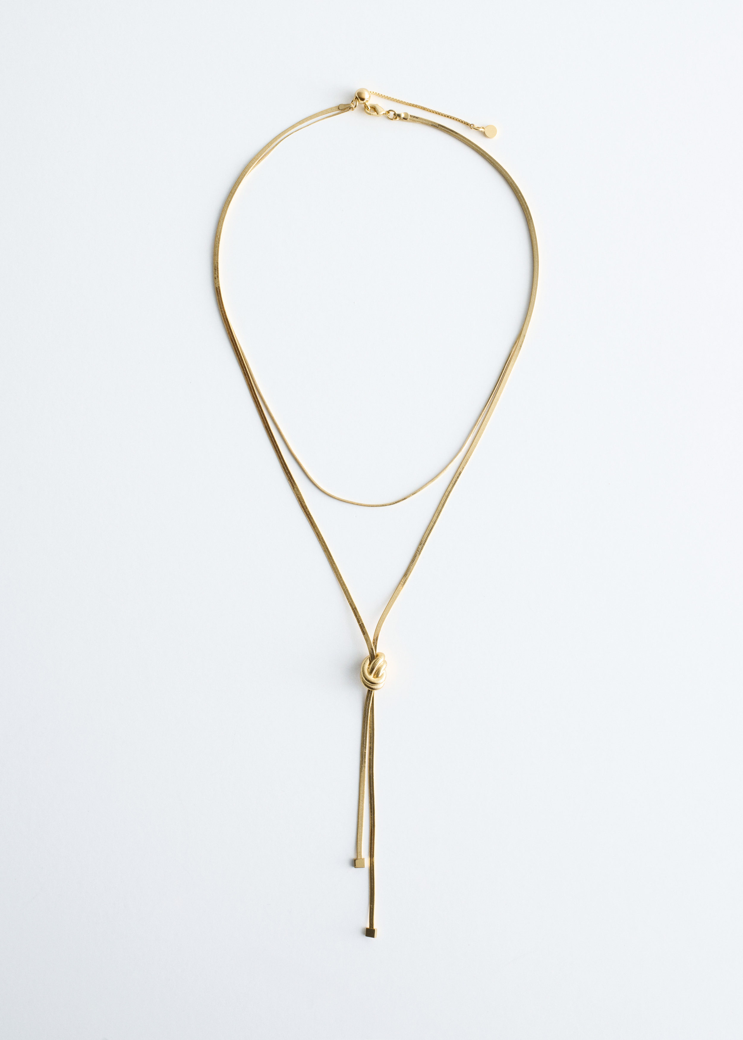 Knot-Detail Lariat Necklace