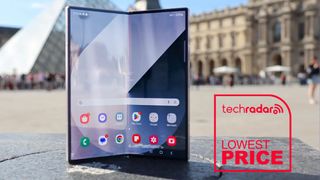 A deal image for the Samsung Galaxy Z Fold 6 at its lowest price