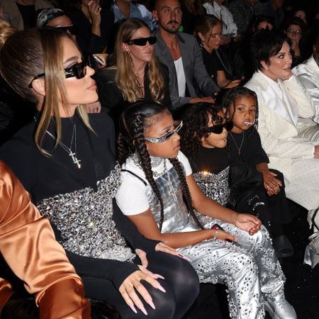 Khloe Kardashian, Kris Jenner and family are seen on the front row of the Dolce & Gabbana Fashion Show during the Milan Fashion Week Womenswear Spring/Summer 2023 on September 24, 2022 in Milan, Italy