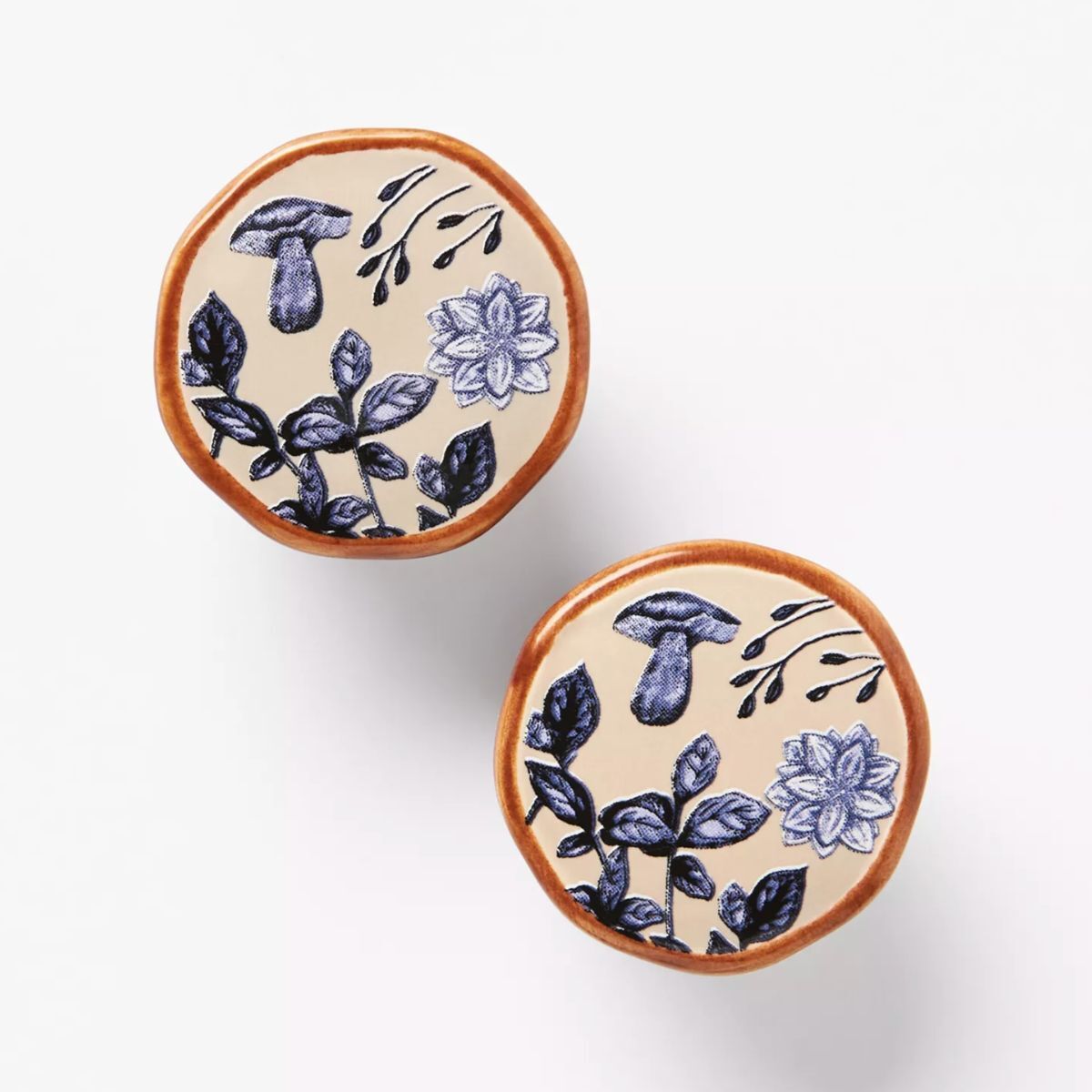Two floral door knobs