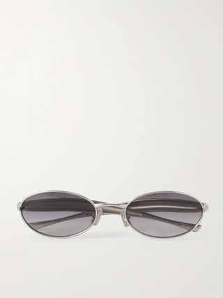 Sardine Oval-Frame Silver-Tone Sunglasses