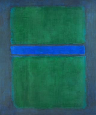 Green & blue block painting