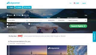 UI design tips from Skyscanner's website