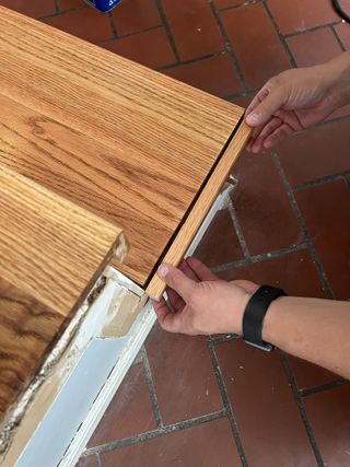 installing stair trim piece