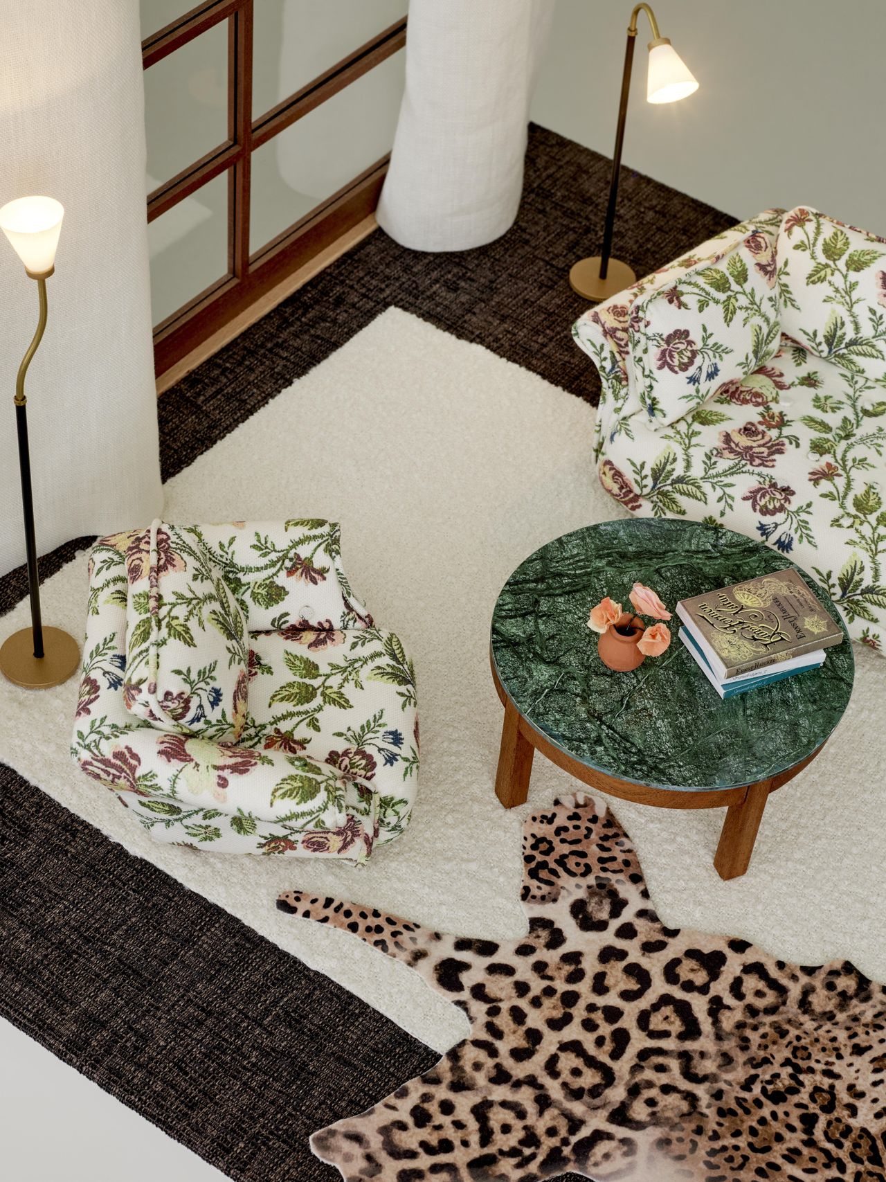 Miniature midcentury modern interior room set