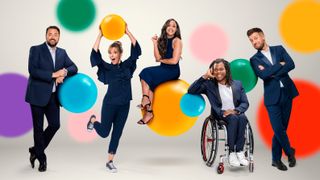 The Children In Need 2022 presenting team (L-R) - Jason Manford, Mel Giedroyc, Alex Scott, Ade Adepitan, Chris Ramsey