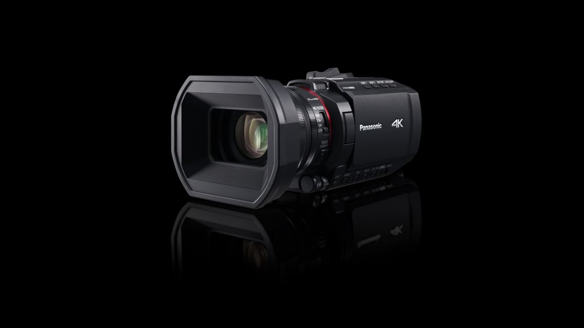 The Panasonic HC-X1200 on a black background