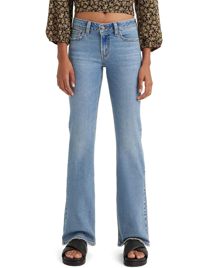 Levi's Women's Superlow Boot Jeans, (new) Medium Indigo Destructed, 28