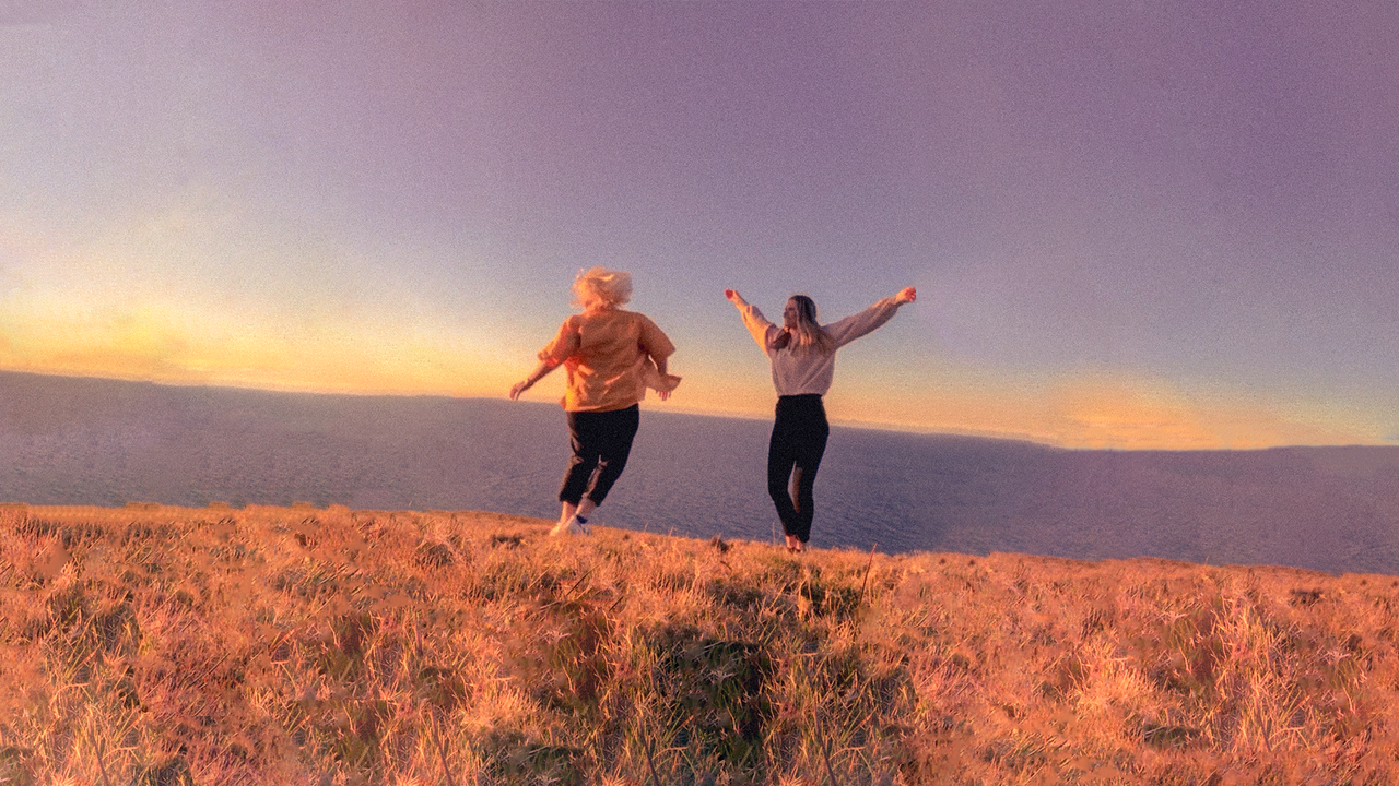 A photo of two people dancing
