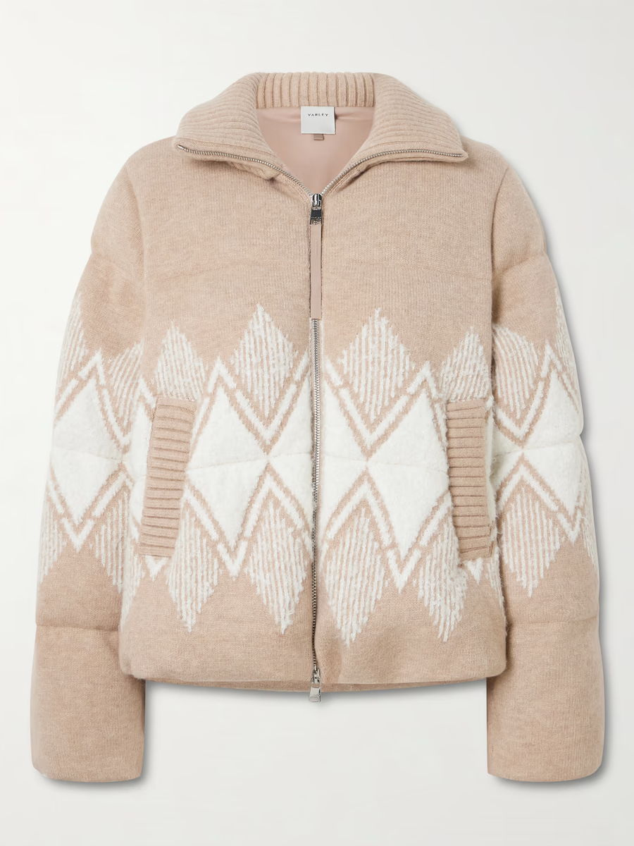 Varley, Belinda Padded Fair Isle Knitted Jacket