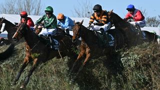 Patrick Mullins and Nick Rockett jump The Chair en route to Grand National victory in 2025