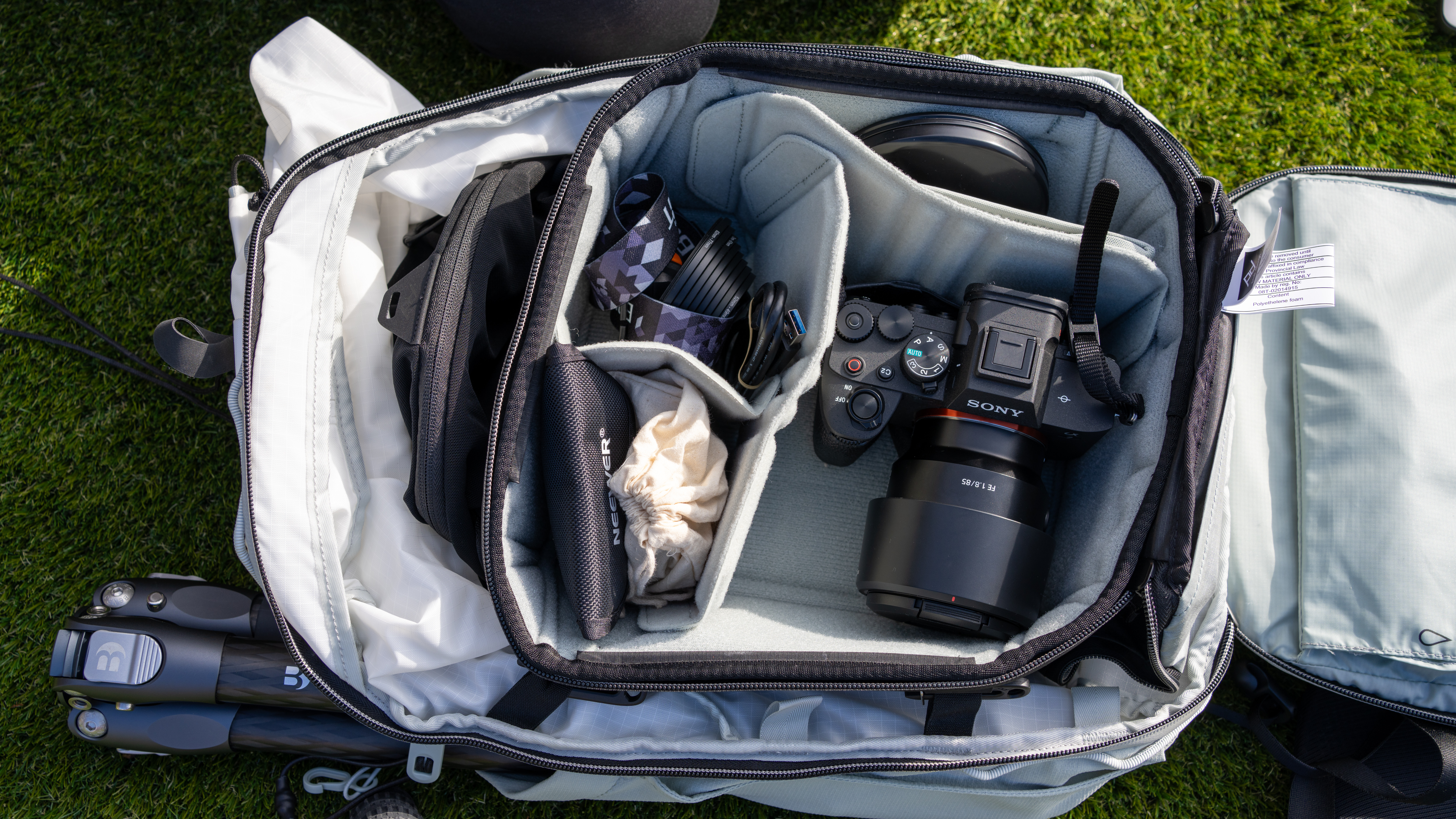 camera cube inside the peak design outdoor bag