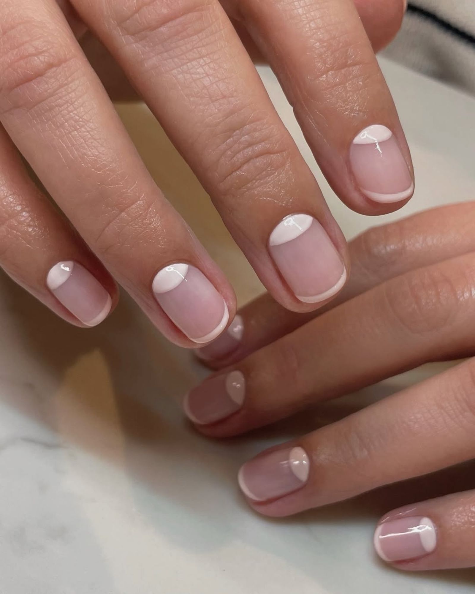 @paintbyjaz Half Moon Manicure