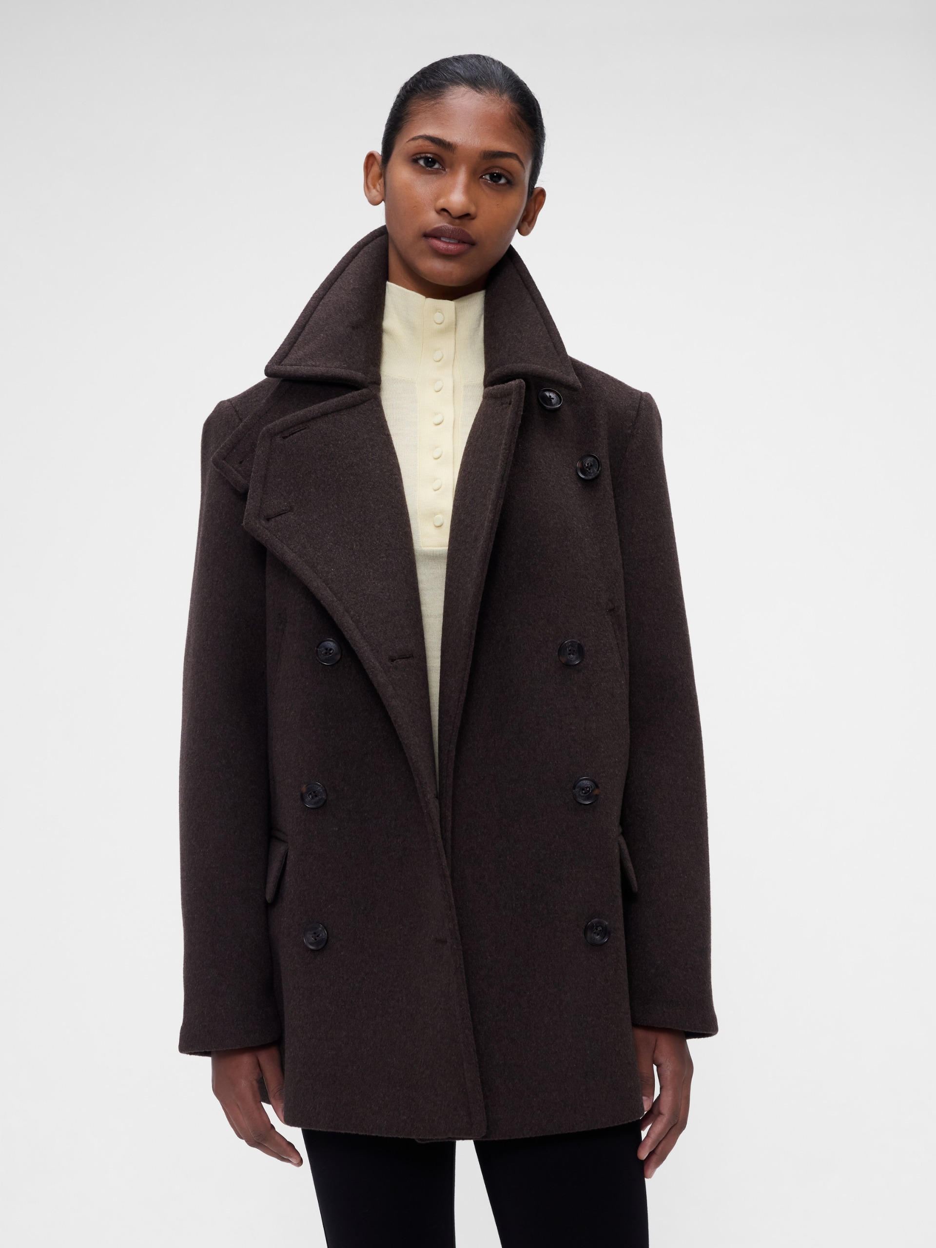 Wool felt peacoat