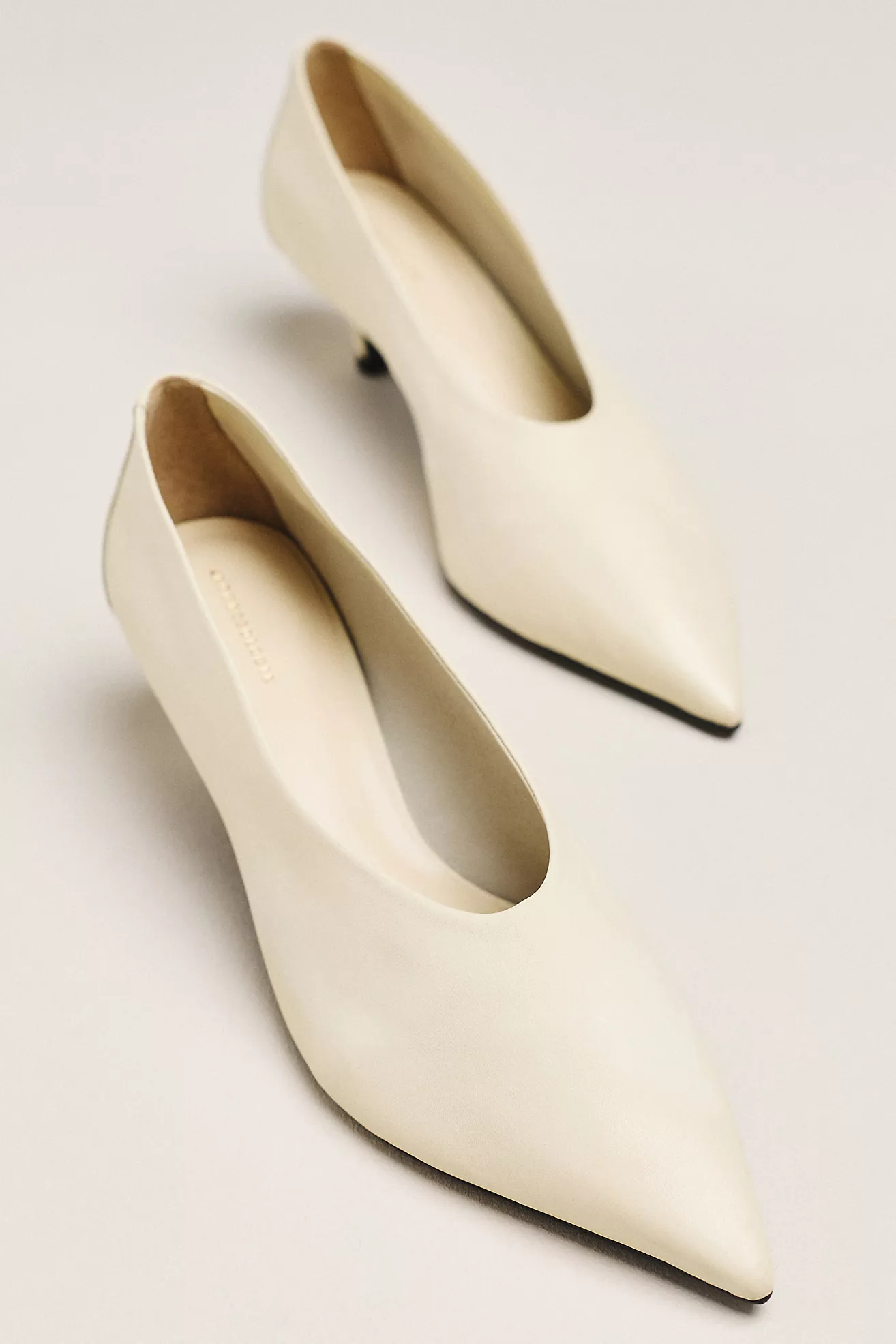 By Anthropologie Pointed-Toe Kitten-Heel Pumps