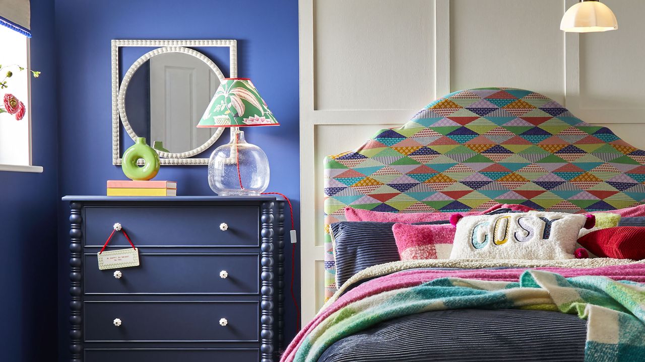 Dunelm pride and joy collection in bedrom.