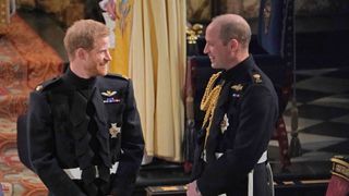 Prince Harry and Prince William awaiting Duchess of Sussex during Harry and Meghan wedding