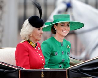 Queen Camilla and the Princess of Wales rode together for Trooping the Colour 2023