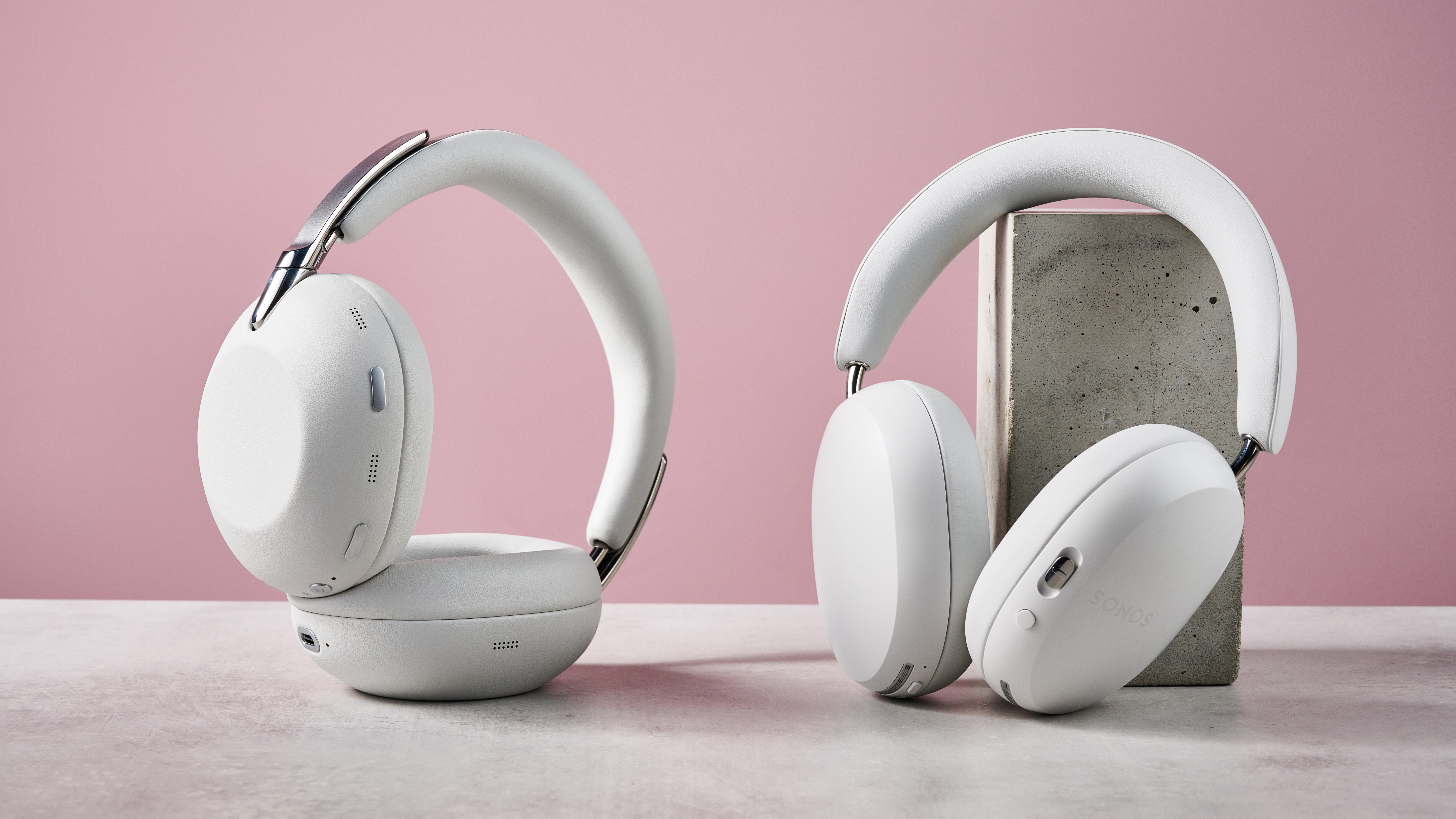 Sony 1000X The Collexion headphones next to the Sonos Ace