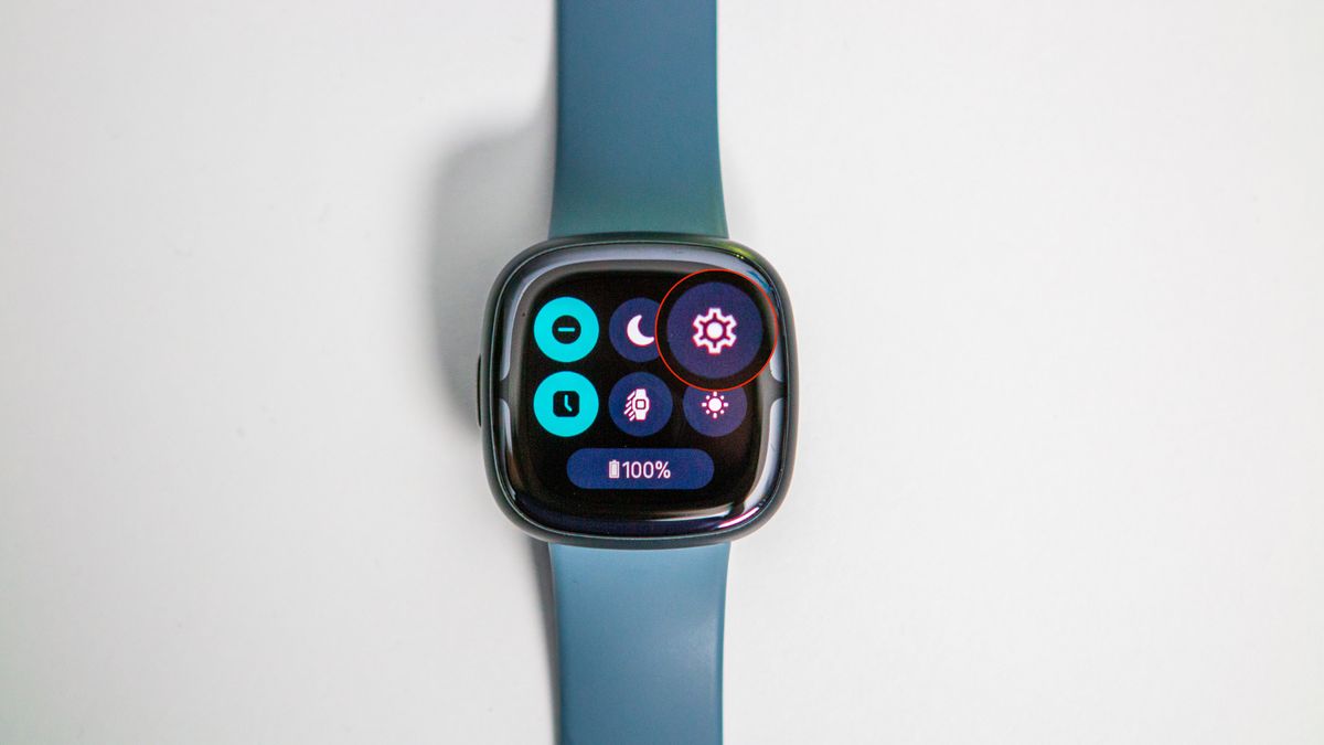 Open Settings app on Fitbit Sense 2