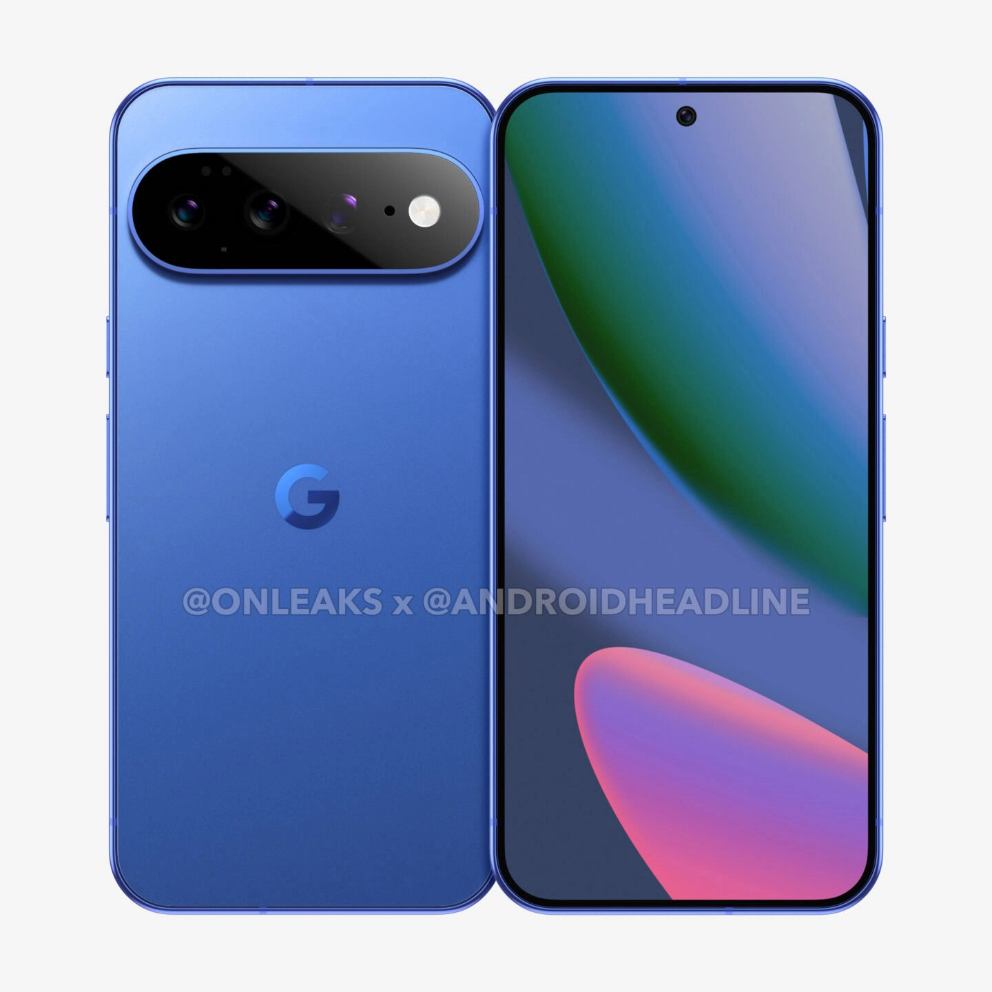 A leaked render of a blue Google Pixel 11 Pro XL from Android Headlines and Onleaks