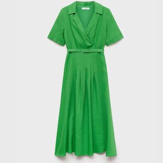 Mango Belted Linen Dress