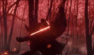 Star Wars: The Rise of Skywalker Kylo Ren bodyslams a rando in battle